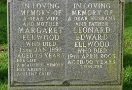 ELLWOOD Margaret died 1992 and Leonard ELLWOOD died 2003